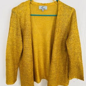 Golden yellow Joan Vass Open Cardigan